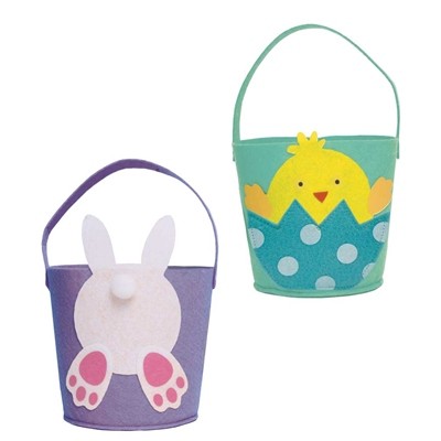 Large Assorted Easter Felt Bucket - Handmade Spring Holiday Decoration Home Decor