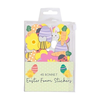 Easter Bonnet Decorations Foam Stickers Set - Spring Home Decor Crafts