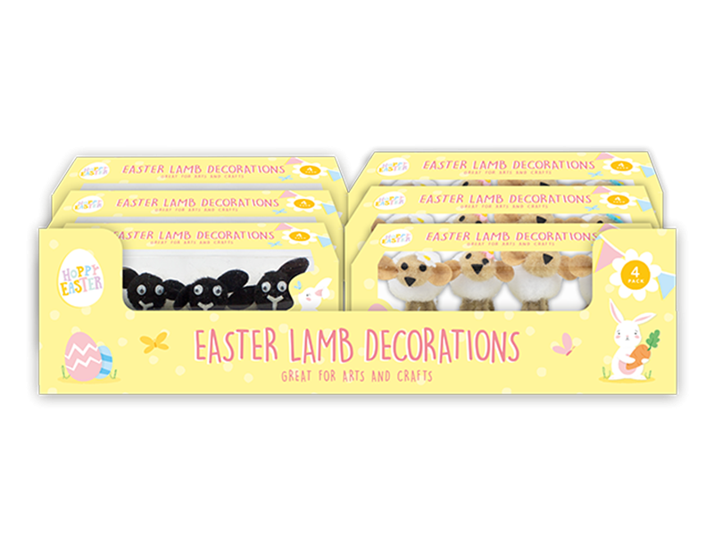 Easter Lamb Decorations (4 Pack) - Spring Festival Home & Garden Accents
