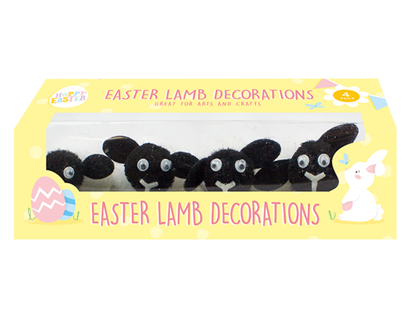 Easter Lamb Decorations (4 Pack) - Spring Festival Home & Garden Accents