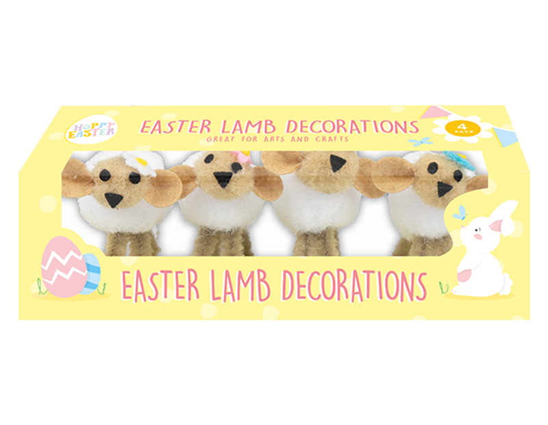 Easter Lamb Decorations (4 Pack) - Spring Festival Home & Garden Accents