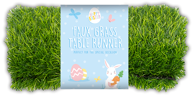 Faux Grass Table Runner - Artificial Indoor Plant Mat for Home Decor and Kitchen Rug
