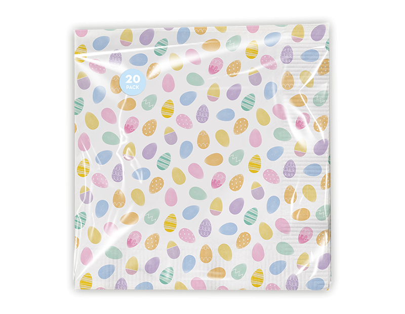 Easter Printed Paper Napkins (Pack of 20 Assorted Designs) - Easter Table Settings & Party Supplies