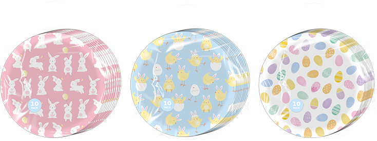 Easter Printed Paper Plates (Assorted) - 10-Pack Home Decor Party Supplies