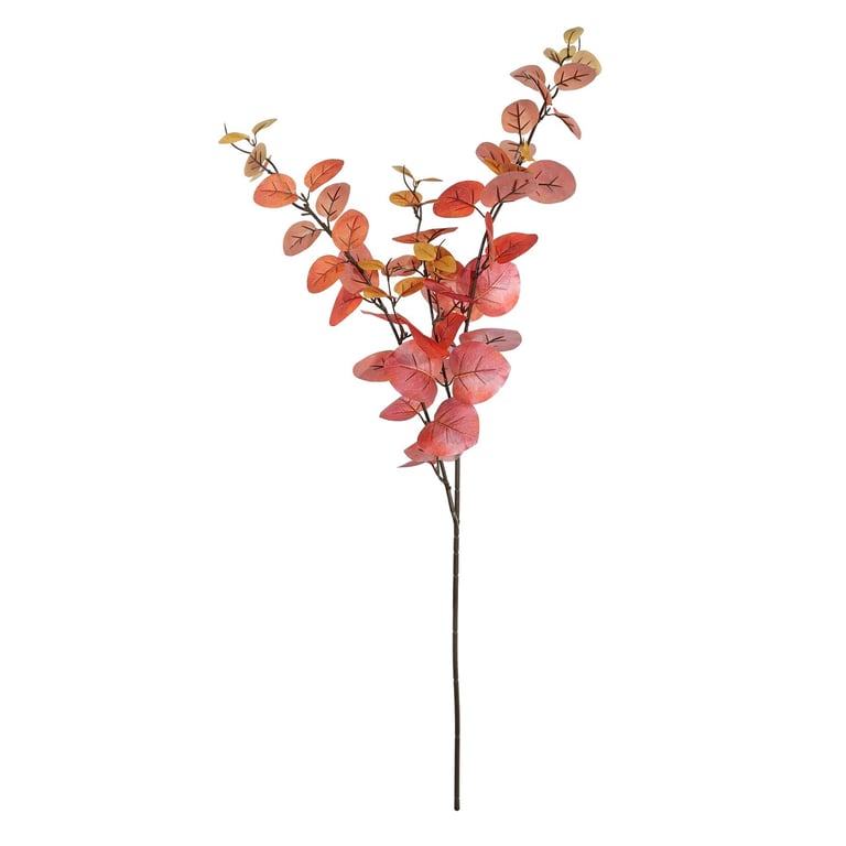 Autumn Eucalyptus Stem - Dried Red/Orange Decorative Accent for Home and Autumn Decoration