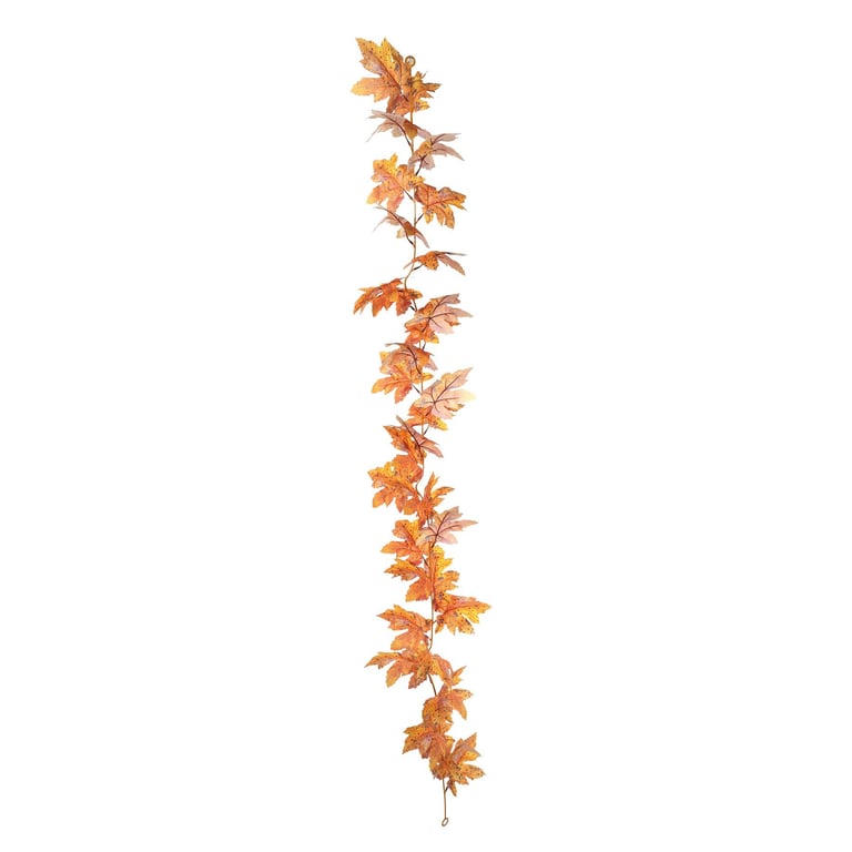 Essential Autumn Large Leaf Maple Orange Garland (170cm) - Fall Home Decor Decoration