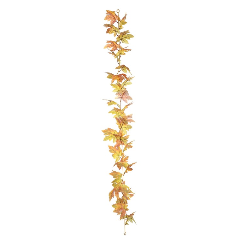 Essential Autumn Large Leaf Maple Garland - Orange/Yellow Home Decor for Fall Season Indoor Holiday Decoration 170cm Long