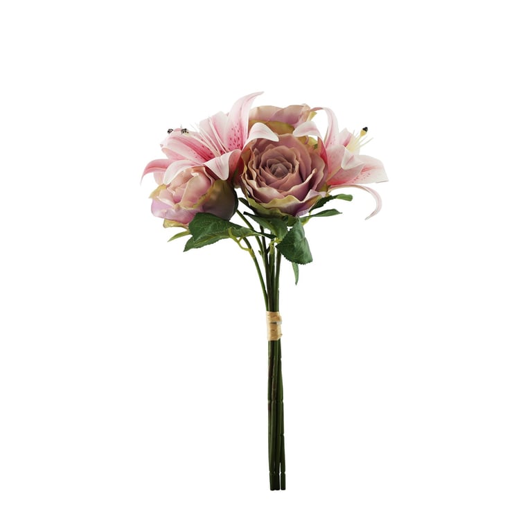 Vintage Purple/Pink Lily Mix Bouquet - Timeless Home Decor Floral Arrangement