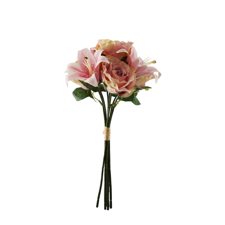 Vintage Pink Lily Mix Bouquet - Timeless Floral Arrangement for Home Decor