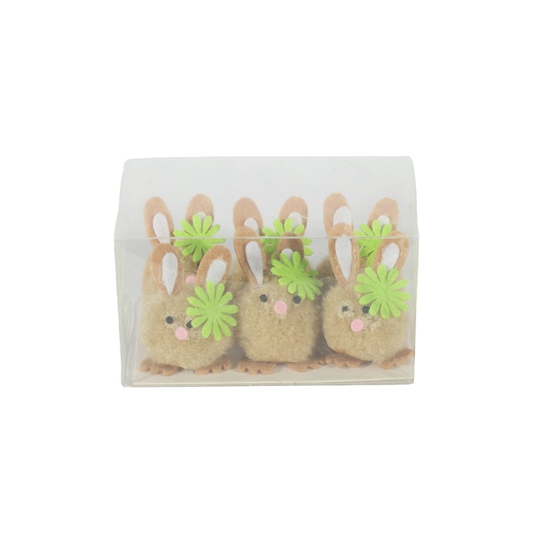Clear Box Pack of 6 Bunnies - Spring Home Decor Gift Idea