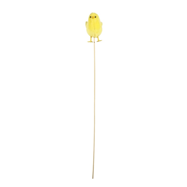Chick on Wooden Stick Home Decor Pack - Chicken Themed Ornaments and Kitchen Decor Set (Pack of 12)