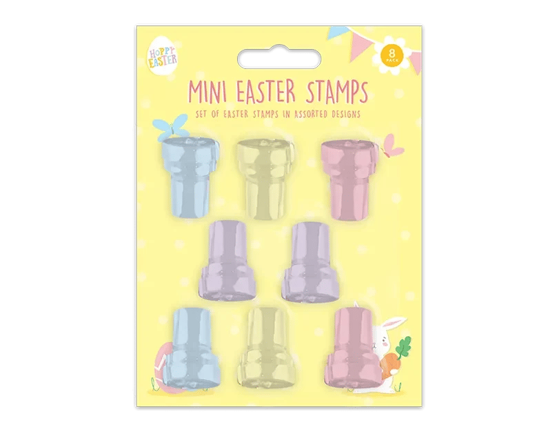 Mini Easter Stamps - 8 Piece Springtime Stamp Set for DIY Decorating Supplies