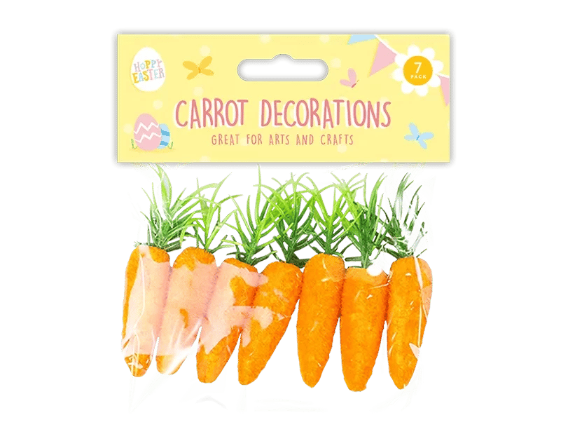 Easter Bonnet Carrot Decorations - Pack of 7 Garden & Home Easter Decorations