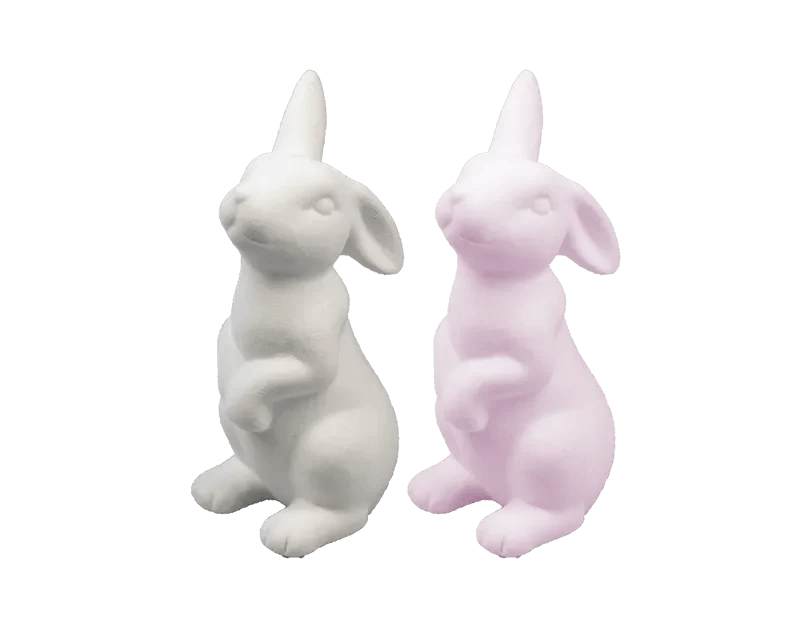 Flocked Bunny Ornament - Festive Garden and Home Decoration for Christmas and Easter Seasons