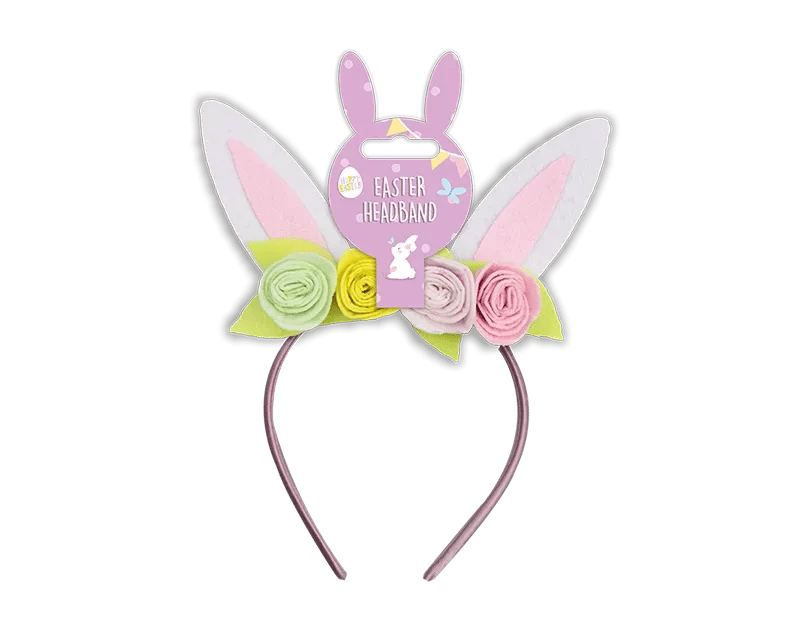 Bunny Ears Flower Headband - Fun Kids Fashion Accessory for Easter Parties and Celebrations
