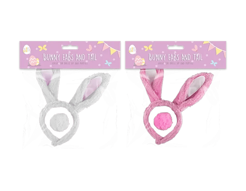Easter Bunny Ears and Tail Set - Complete Easter Costume Accessory