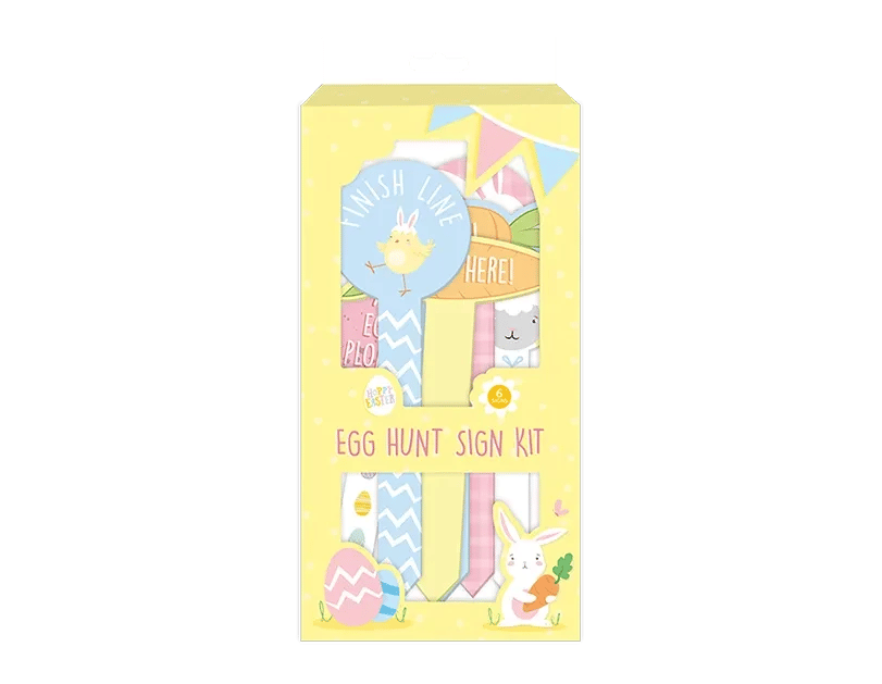 Easter Egg Hunt Sign Kit - Outdoor Easter Decoration and Garden Decor