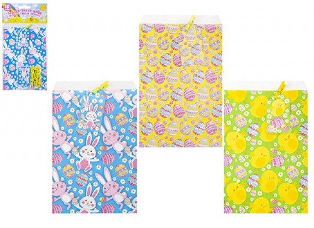 Mini Paper Easter Treat Bags with Pegs & Tags - Decorative Party Supplies for Home Decorating