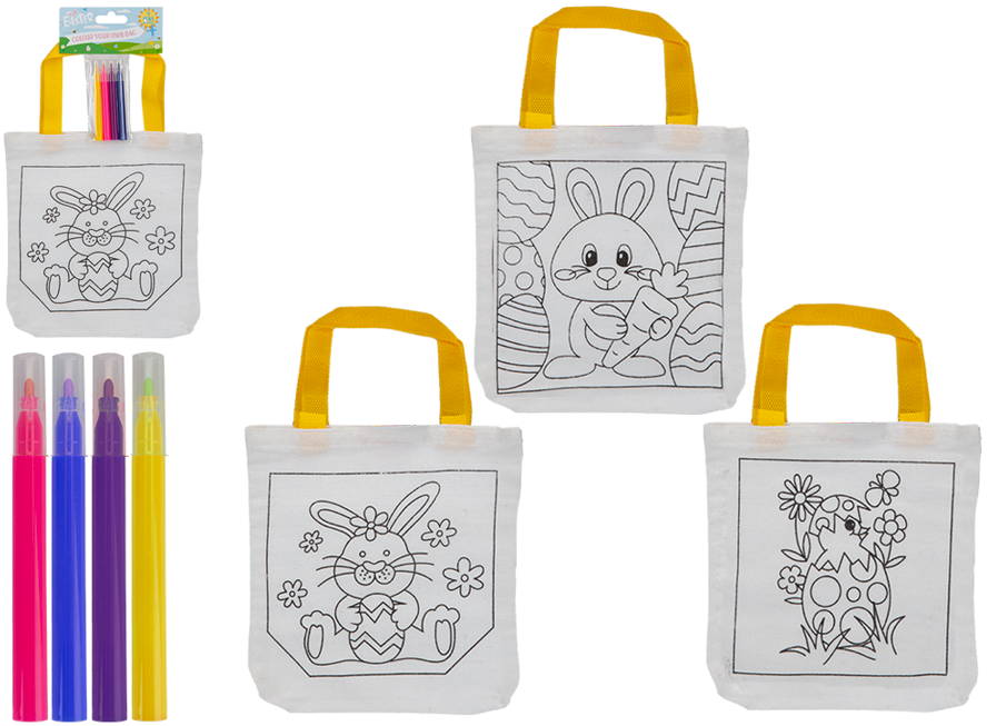 DIY Easter Bag Kit with Assorted 4-Pen Set - Perfect Handmade Home Decor Gift
