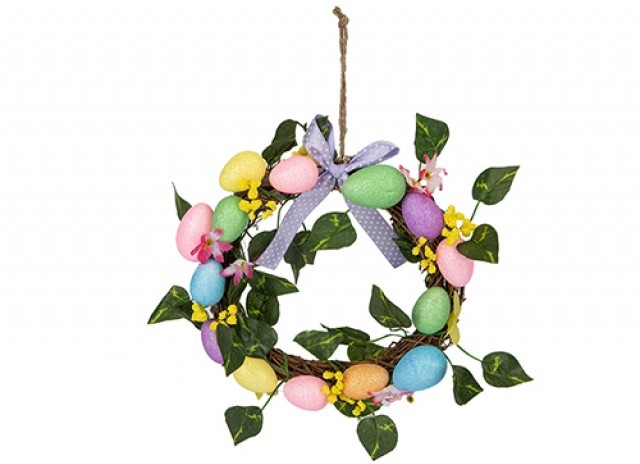 Easter Egg Wreath 20cm - Spring Decorative Home and Garden Decoration