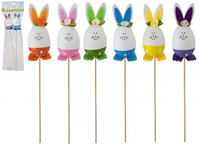 Easter Rabbit Picks Pack - Assorted Decorations for Home & Garden