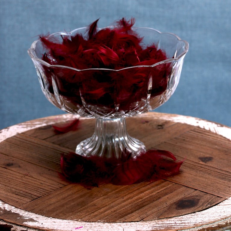 Burgundy Feathers in Decorative Feather Bag (5g) - Fashion Accessories for Home & Garden Decoration