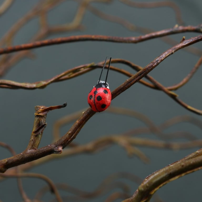 1cm Stick on Ladybirds (x12) - Garden Decoration Decals for Home and Outdoor Use