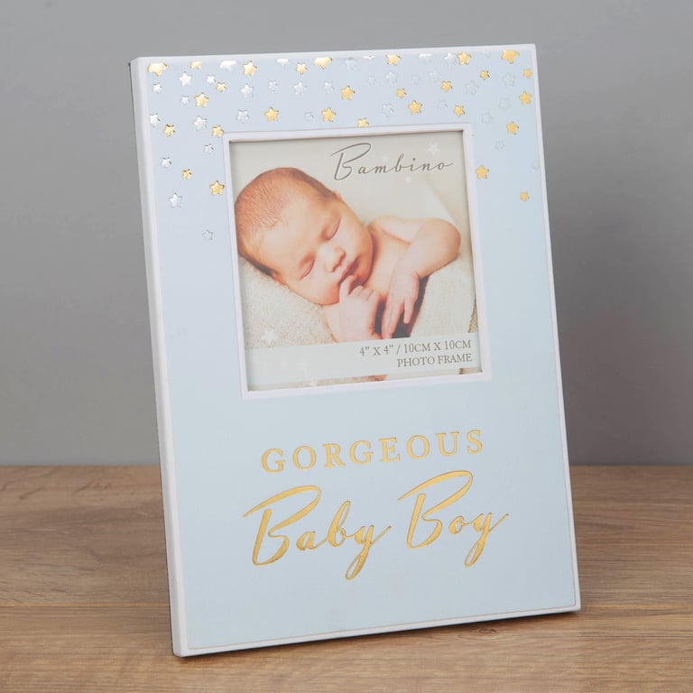 Baby Boy Paperwrap Photo Frame 4x4 Inch Keepsake Childhood Memory Frame