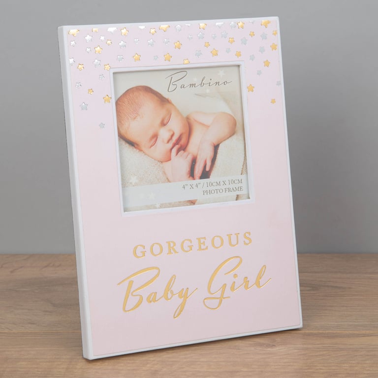 Bambino Paperwrap Photo Frame - Adorable 4x4 Inch Baby Girl Decor