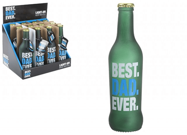 Light Up Best Dad Ever Beer Bottle - Personalized Home Bar Decoration Gift