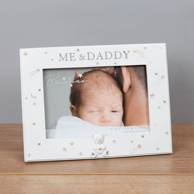 Bambino Resin Daddy & Me Photo Frame - Engraveable Home Decor Gift