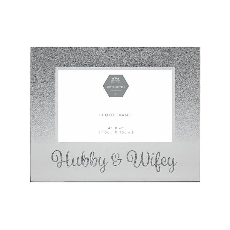 Silver Personalized Couple Frame - Husband Wife 4x6 Photo Frame with Engraved Design for Home Decor