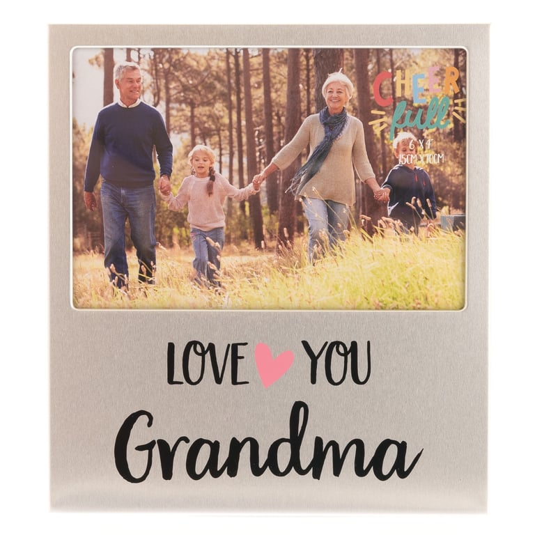 Cheerful Grandma Aluminium Frame (6x4) - Vintage Wall Art for Home Decor