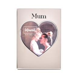 Mum Moments Silver Heart Frame 5x5 Photo Home Decor Gift Idea