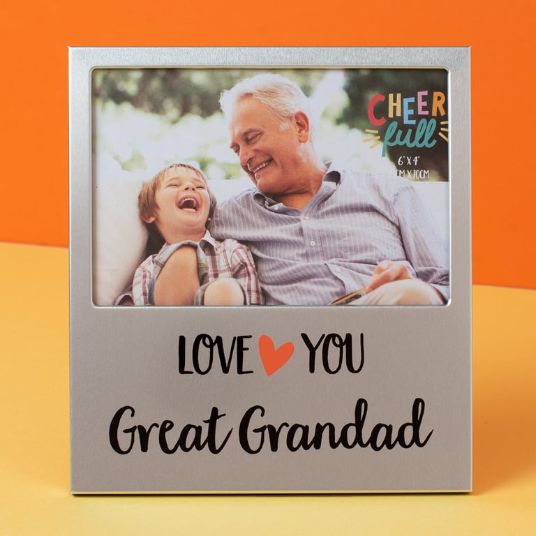 Cheerful Aluminium Grandad Photo Frame (6x4) - Vintage Family Picture Frame