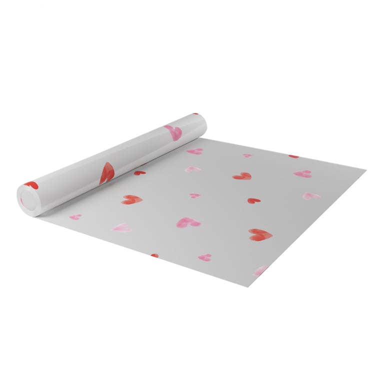 Frosted Watercolour Heart Film - 80cm x 50m DIY Wall Decals and Home Decor Stickers