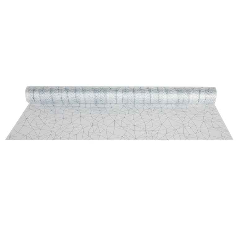 Blue Geometric Frosted Window Film - Home Decor, Stylish Privacy Solution