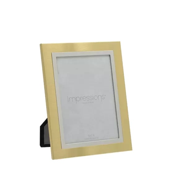 Brushed Gold Finish 5x7 Photo Frame - Elegant Home Decor Wall Decoration