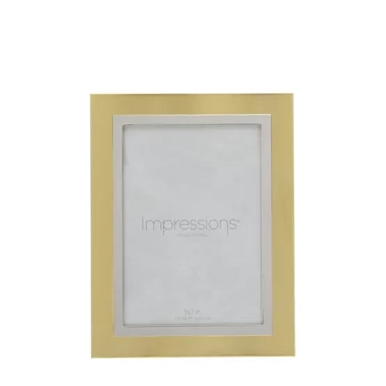 Brushed Gold Finish 5x7 Photo Frame - Elegant Home Decor Wall Decoration
