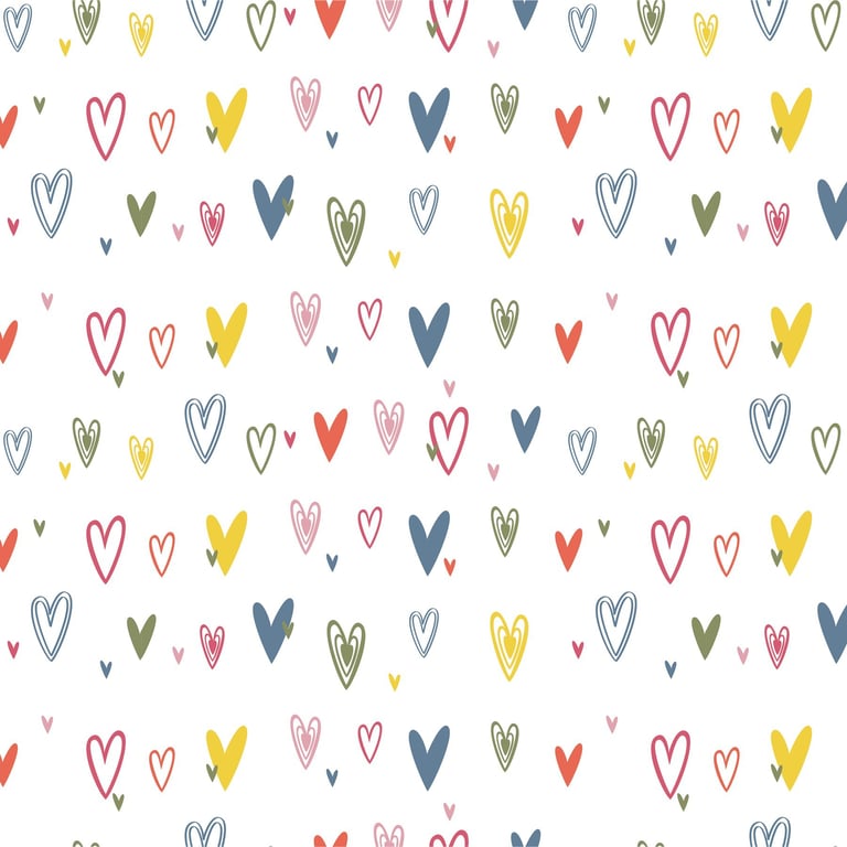 Colourful Hearts Film - Large 100mx80cm Wall Decal for Home Decor and Living Room Decoration