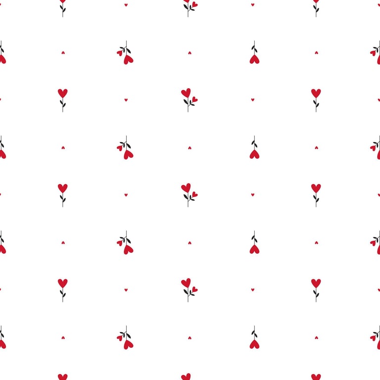 Flower Hearts Red Decorative Film (100mx80cm) - Perfect Home Wall Art Decoration