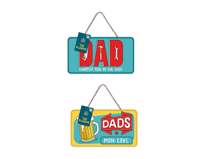 Personalized Fathers Day Tin Plaque - Customizable Wall Art for Men s Home Decor