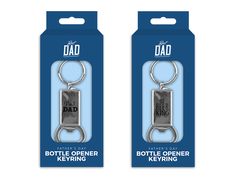 Fathers Day Metal Bottle Opener Keyring - Durable Mens Accessory Gift Idea