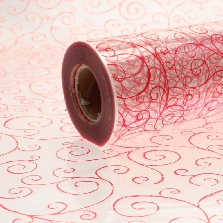 Red Scroll Film - Elegant Wall Art Decor with Easy Paper Hanger System