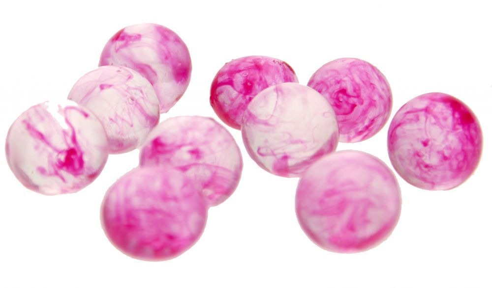 Red Marble Effect Crystal Pearls Jar - Luxury Home Decor Accent
