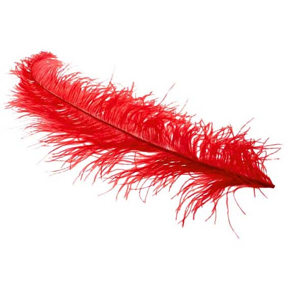 Red Ostrich Feathers x5 - Boho Decorative Accents for Home and Fashion Beauty Accessory