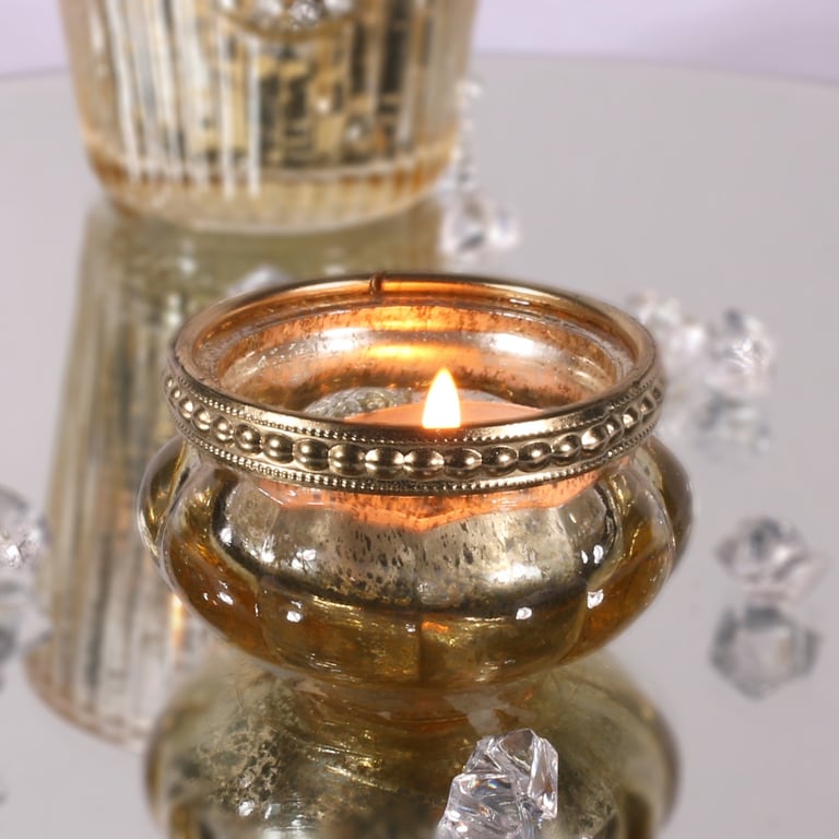 Gold Bubble Tealight Holder - Elegant Candle Stand for Home Decor & Interior Design