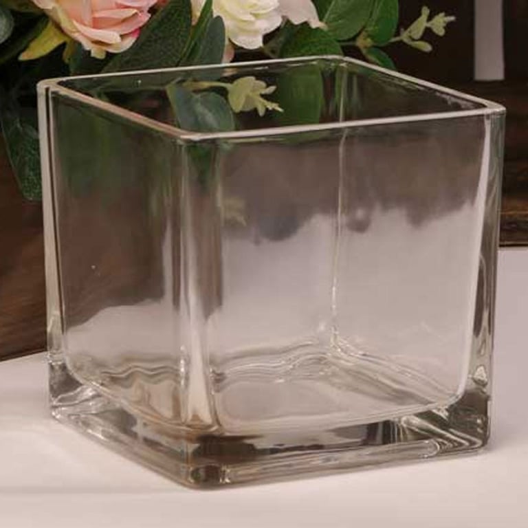 Clear Glass Cube 12cm Decorative Home Accent