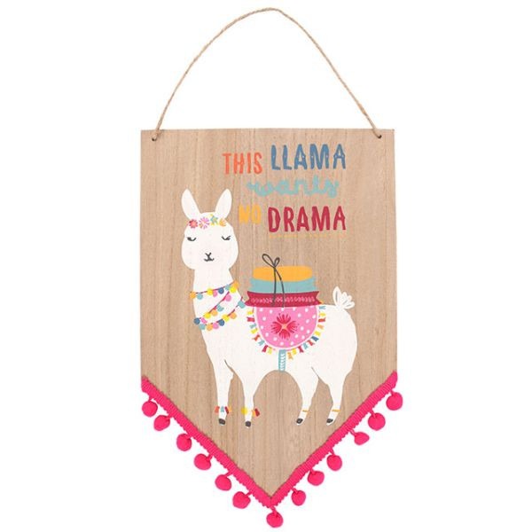 Wooden Llama Rustic Wall Art Sign