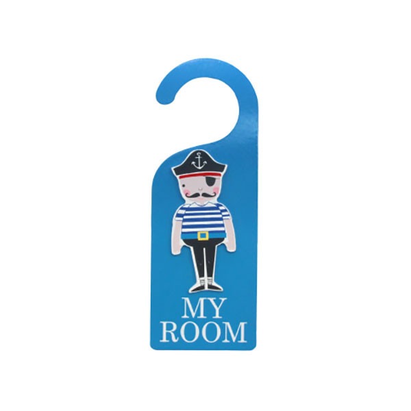 Pirate Wood Room Door Hanger - Decorative Wooden Pirate Ship Divider for Kids Bedroom Furniture Decoration